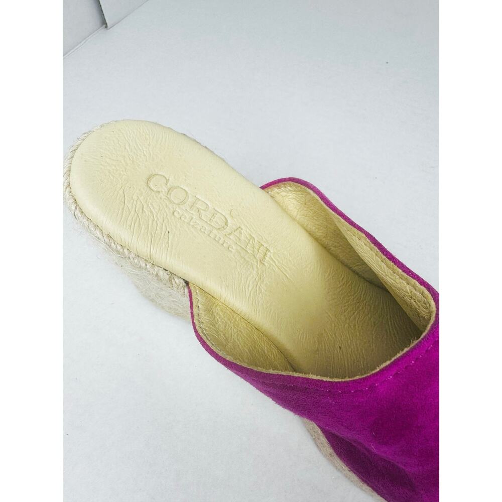 Cordani Easton Fuchsia Suede Espadrille Wedge Sandals Women’s Sz 37 - Picture 2 of 11